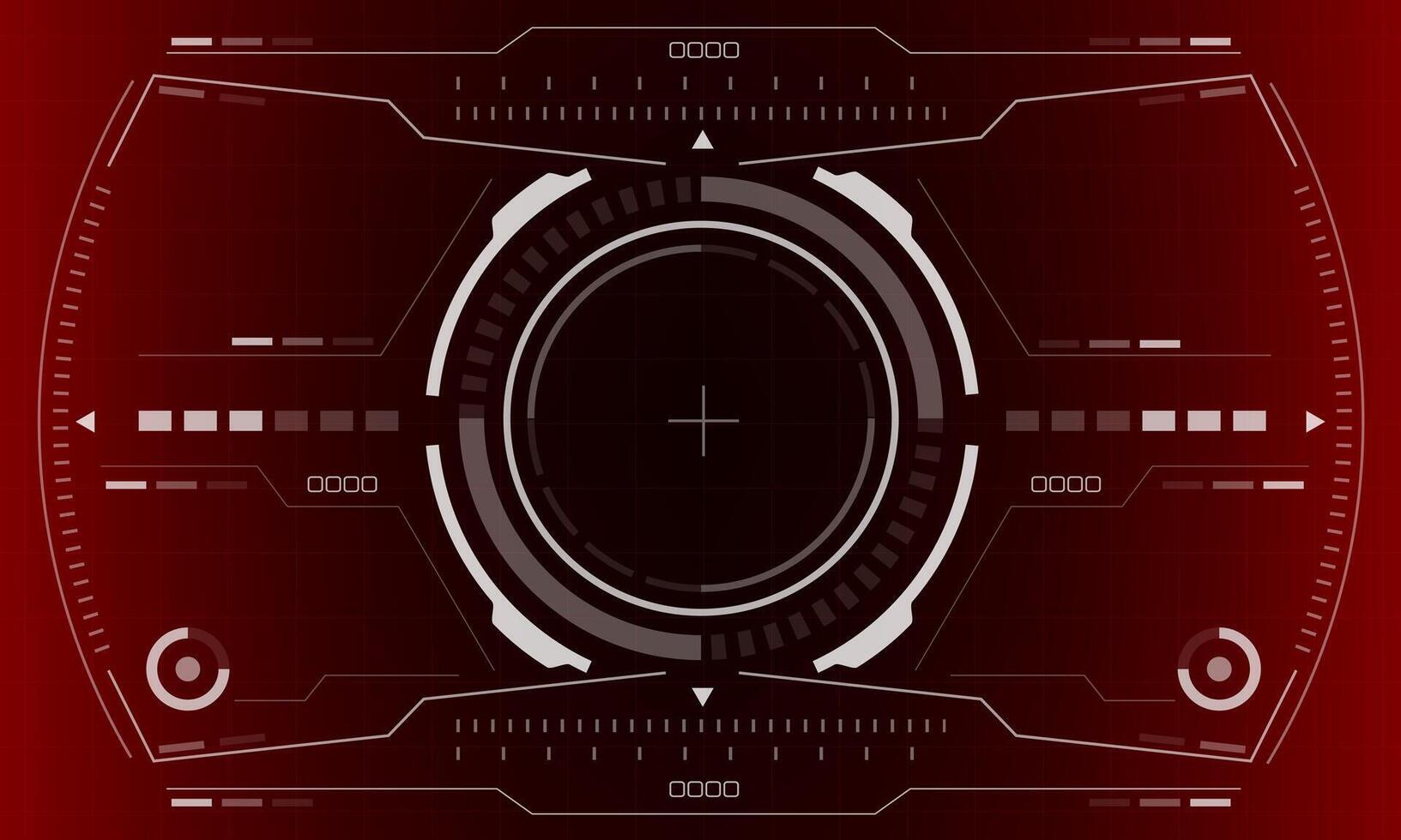 HUD sci-fi interface screen view white hexagon geometric design virtual reality futuristic technology creative display on red vector
