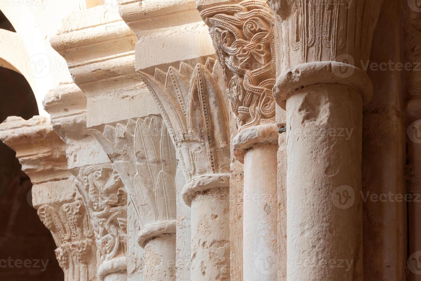 Detail of the gothic cloister of the monastery of Santa Maria de Poblet, Spain photo