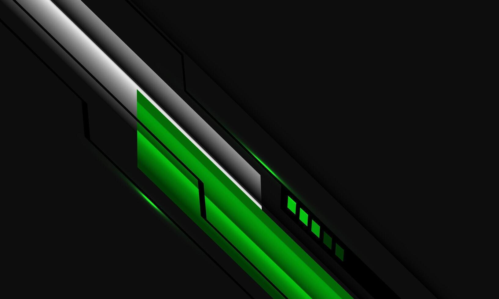 resumen verde metálico plata negro ciber barra oblicua geométrico en gris con blanco espacio diseño moderno futurista tecnología antecedentes vector