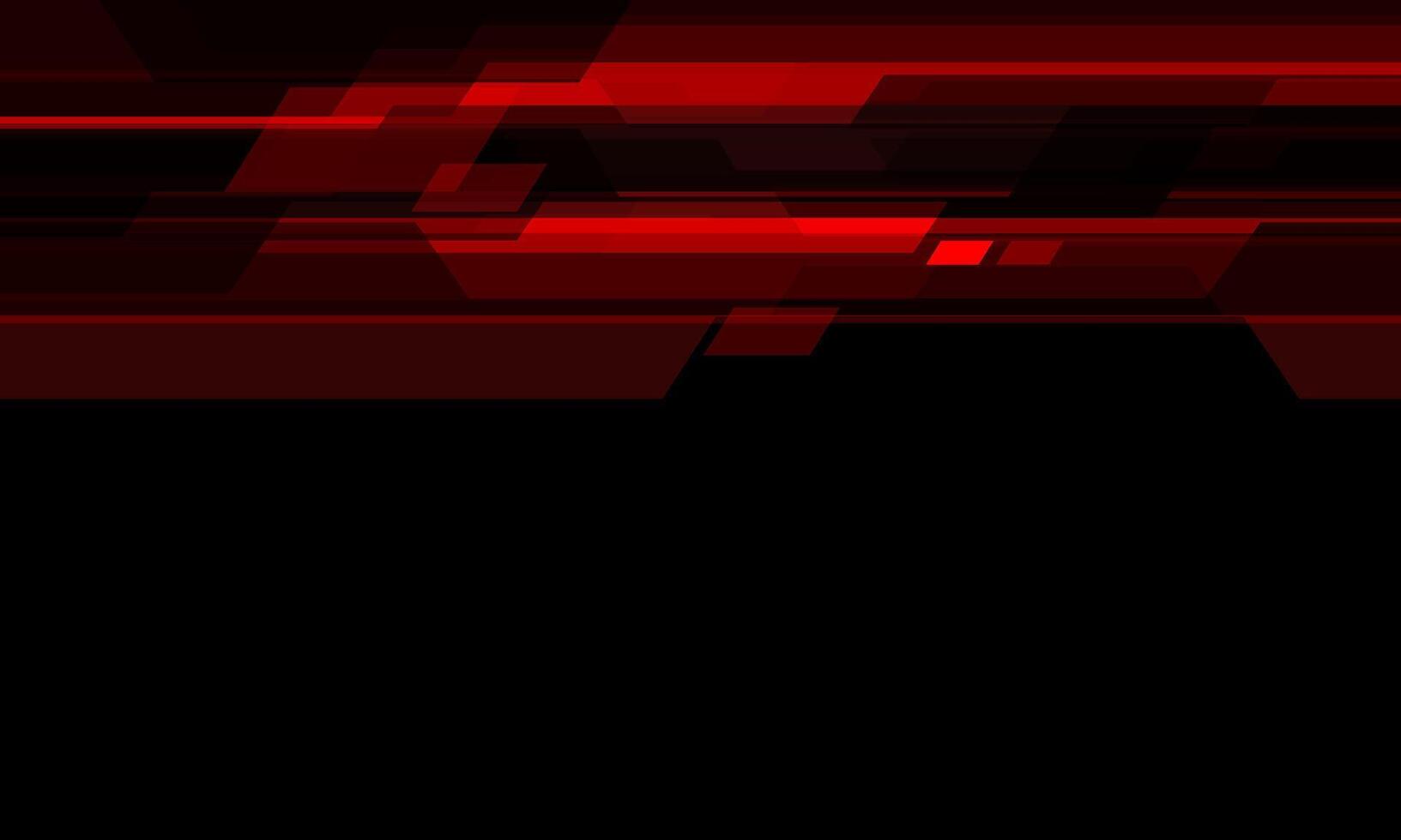 Abstract red cyber light geometric technology futuristic overlap on black blank space design modern creative background vector