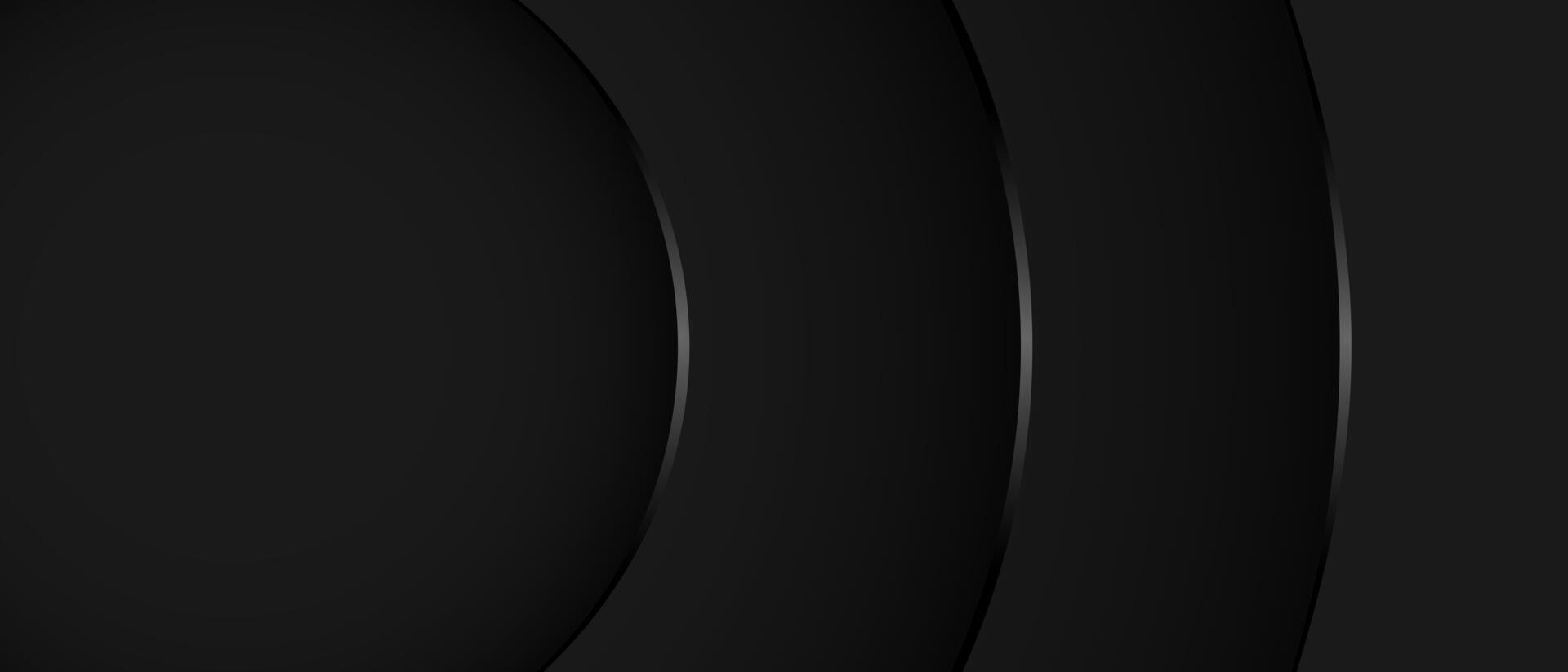 Abstract black metallic curve overlap geometric  design modern creative background vector