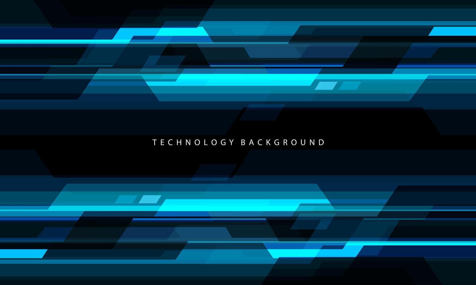 Abstract blue cyber light geometric technology futuristic overlap on black blank space design modern creative background vector