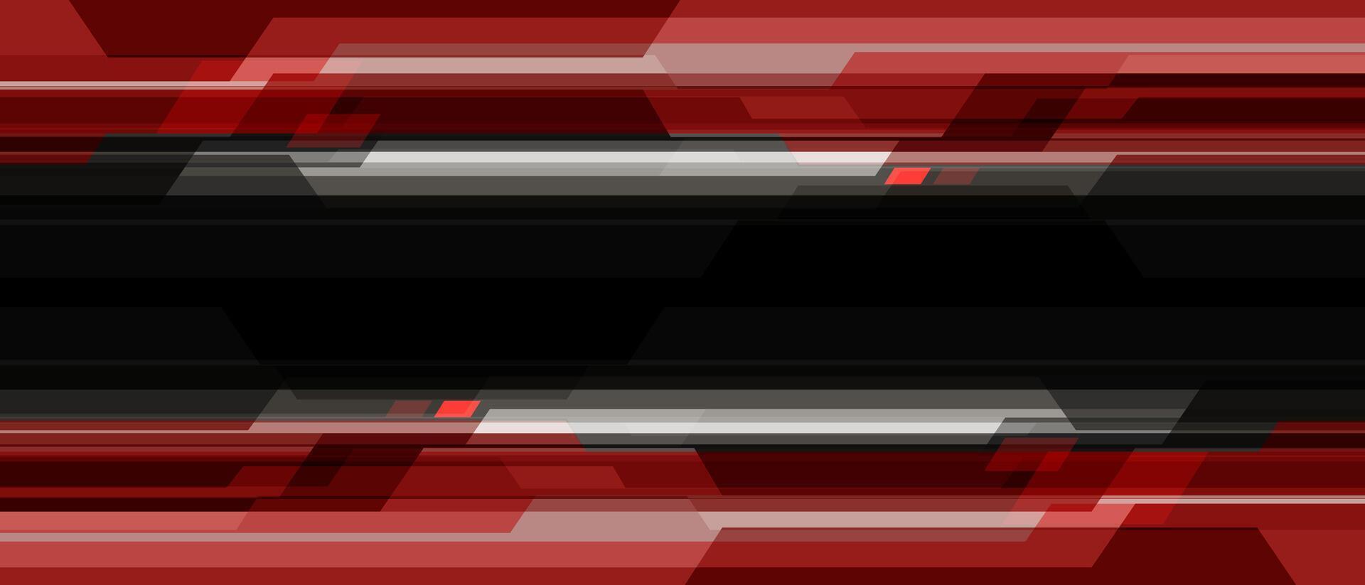 Abstract red black grey cyber light geometric technology futuristic overlap design modern creative background vector