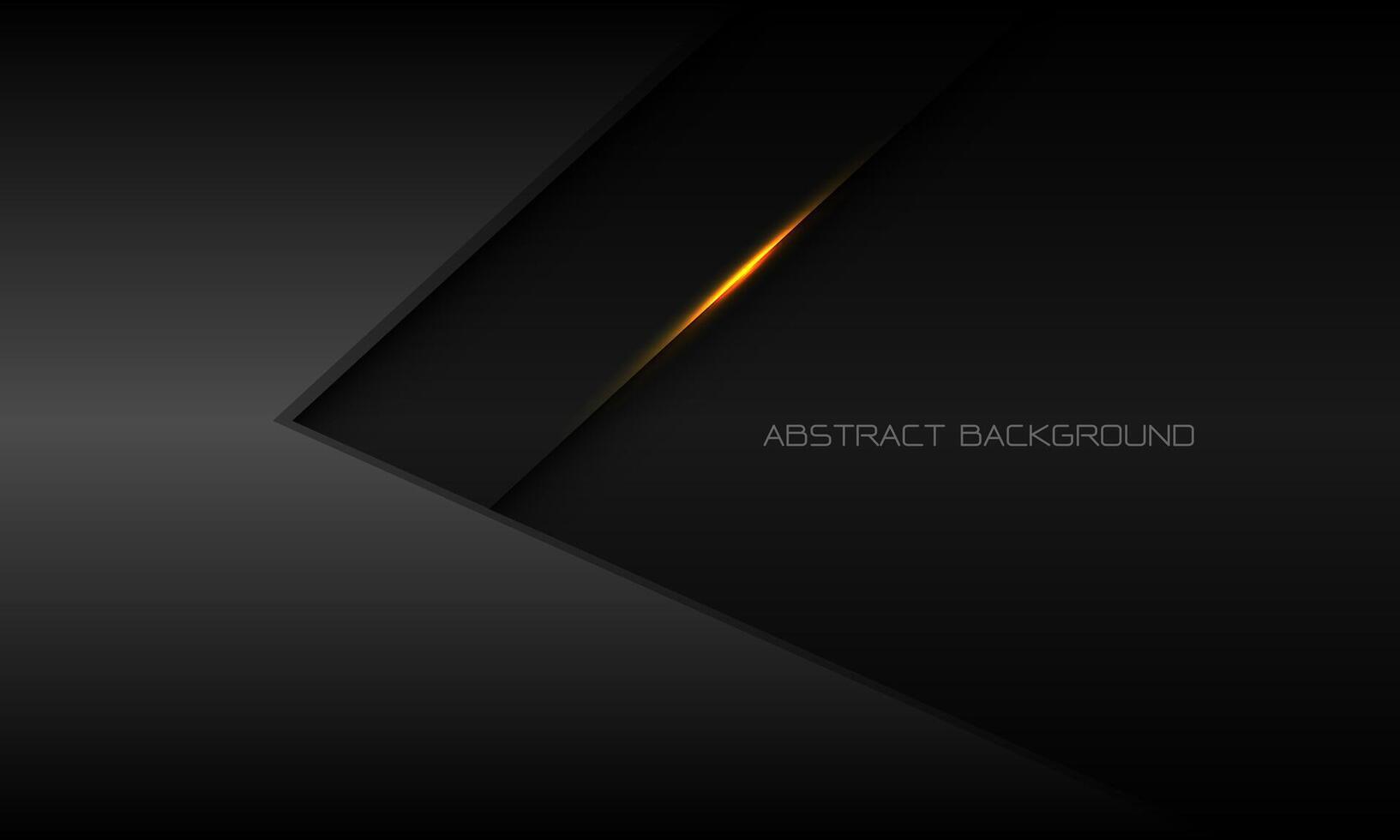 Abstract grey metallic black shadow gold light arrow direction geometric design modern futuristic technology background vector