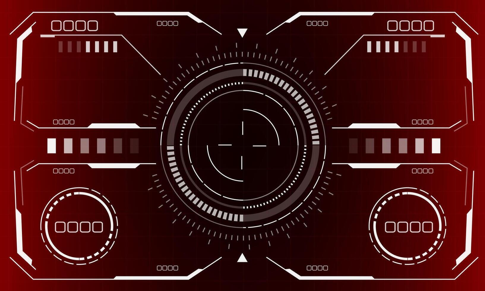 hud ciencia ficción interfaz pantalla ver blanco circular geométrico diseño virtual realidad futurista tecnología creativo monitor en rojo vector