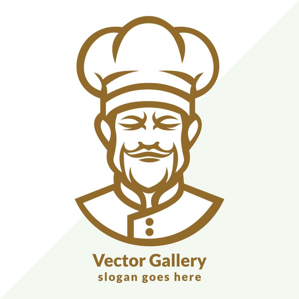 Detailed chef logo template vector