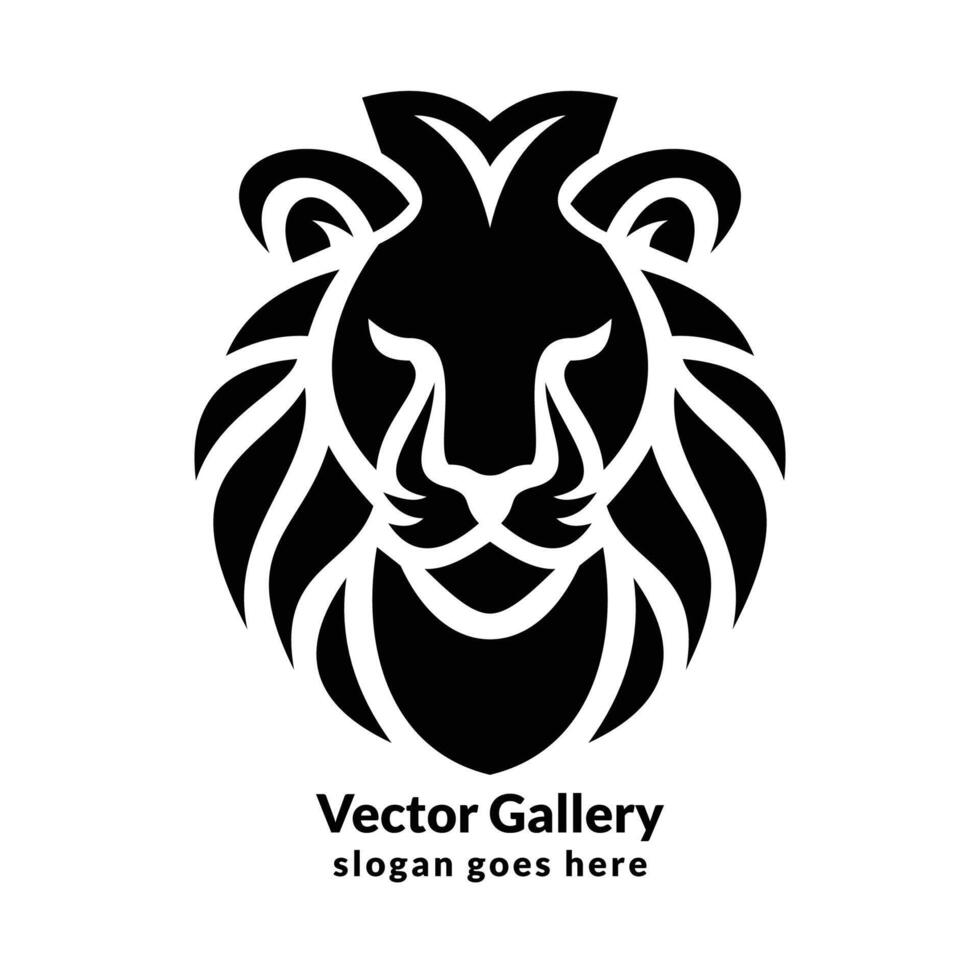 león cara vector logo diseño