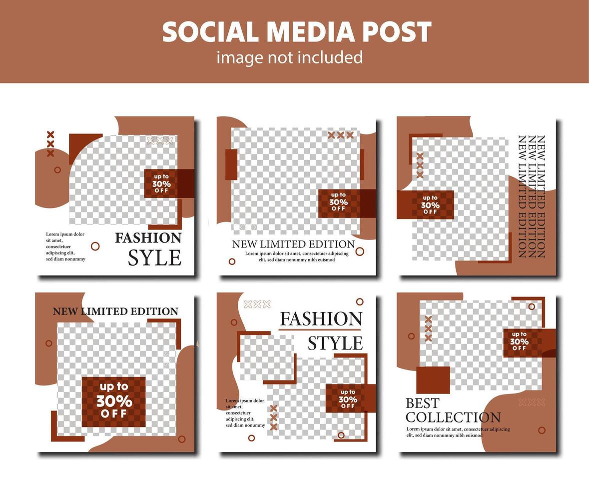 Fashion social media post sale editable template collection, layout promotion colorful template for social media, simple modern new arrival layout vector