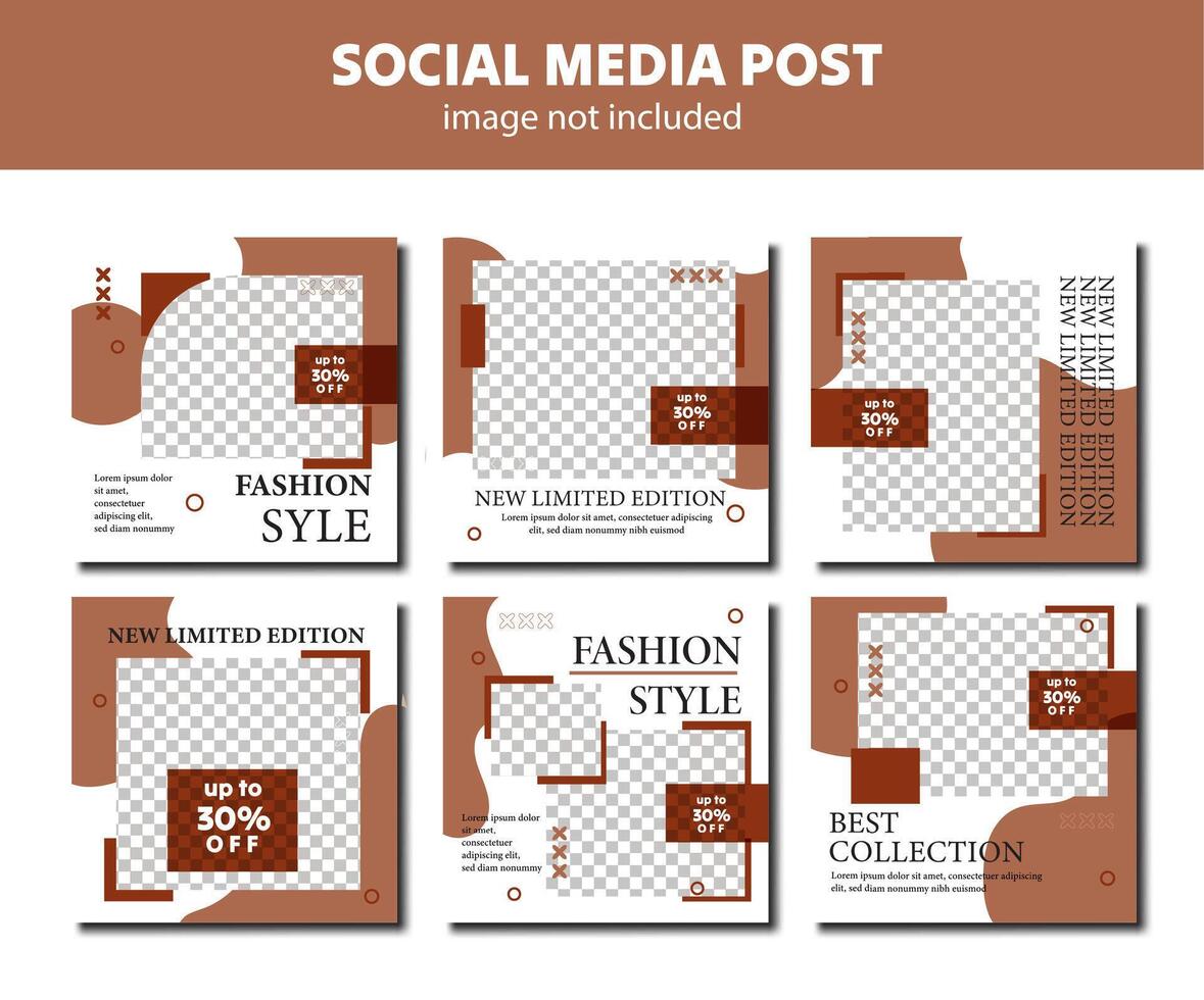 Moda social medios de comunicación enviar rebaja editable modelo recopilación, diseño promoción vistoso modelo para social medios de comunicación, sencillo moderno nuevo llegada diseño vector