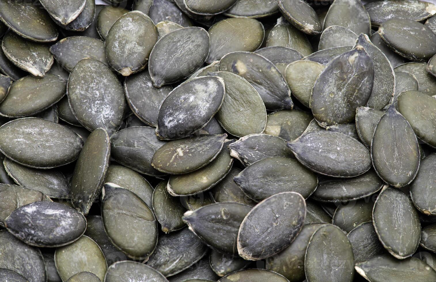 Close up of pumpkin seeds photo