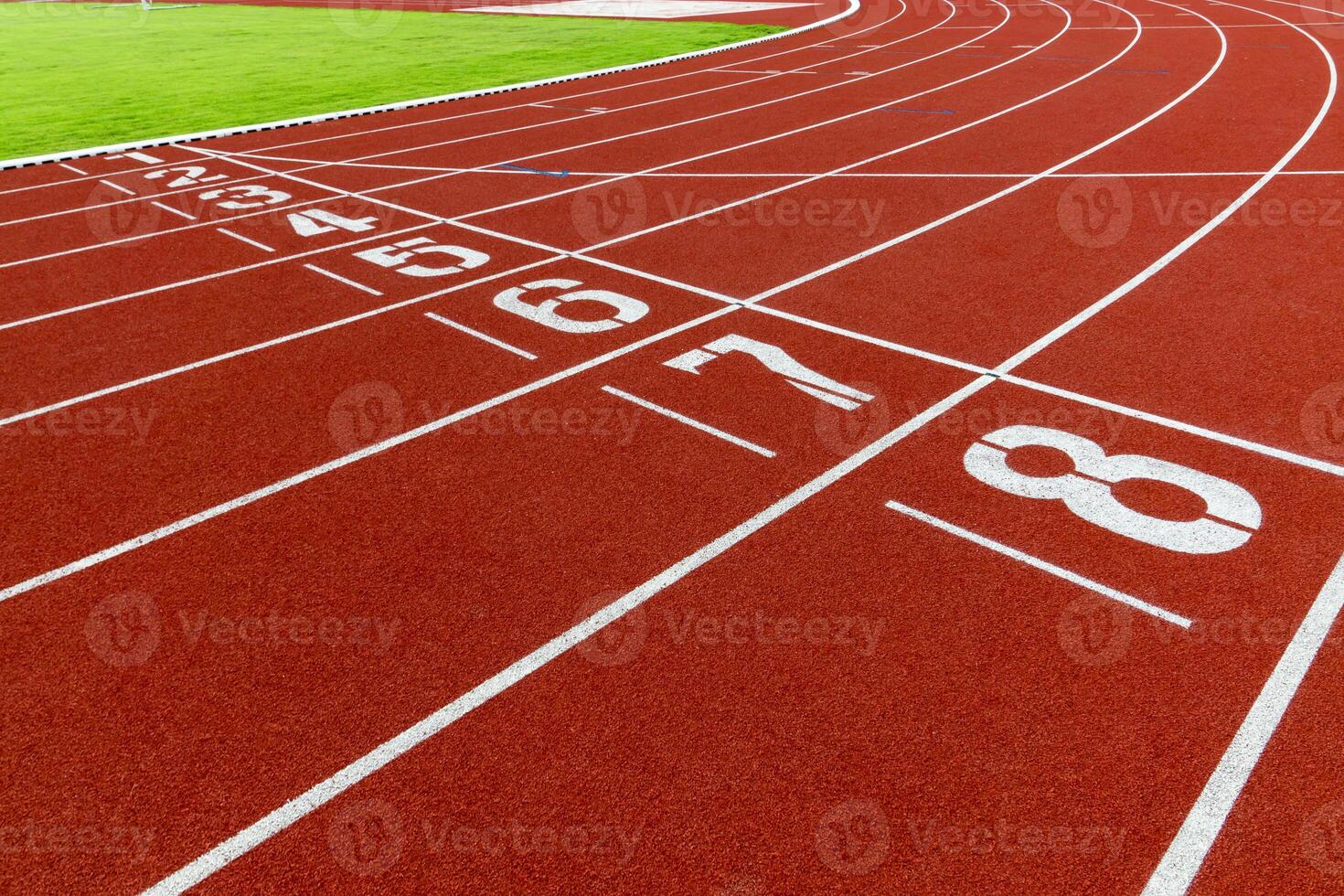 Red treadmill at the stadium photo