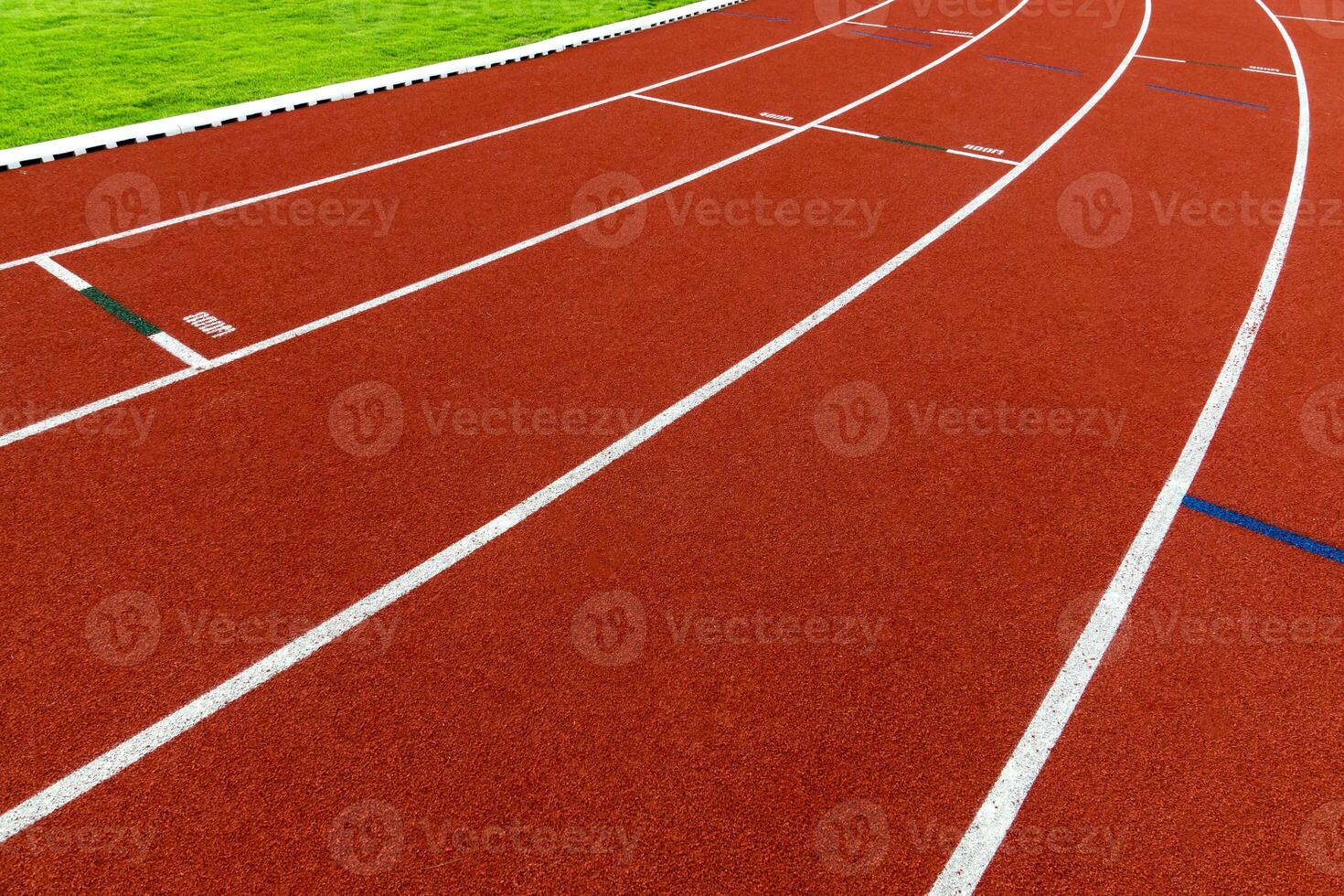 Red treadmill at the stadium photo