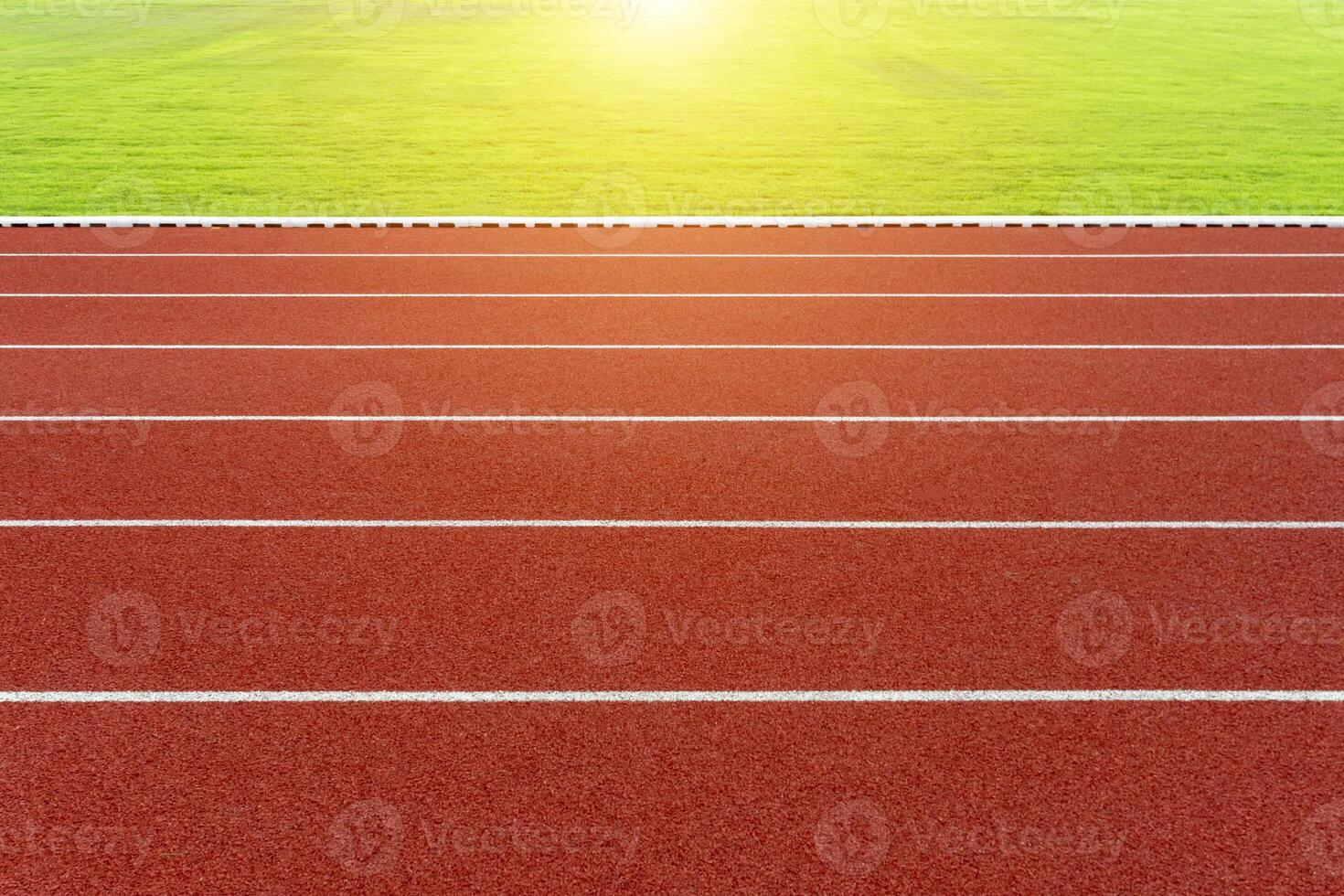 Red treadmill at the stadium photo