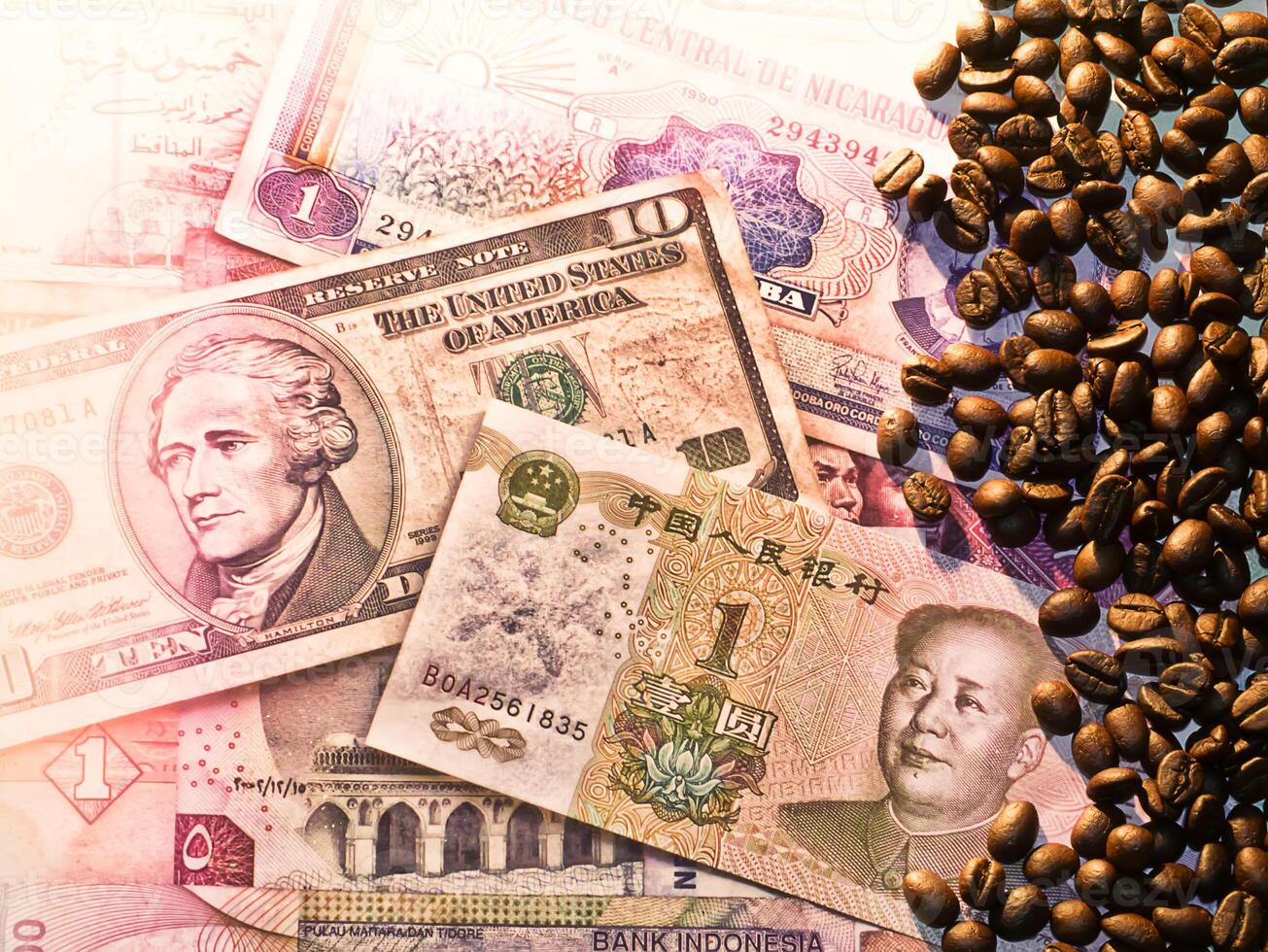 money background with coffee photo