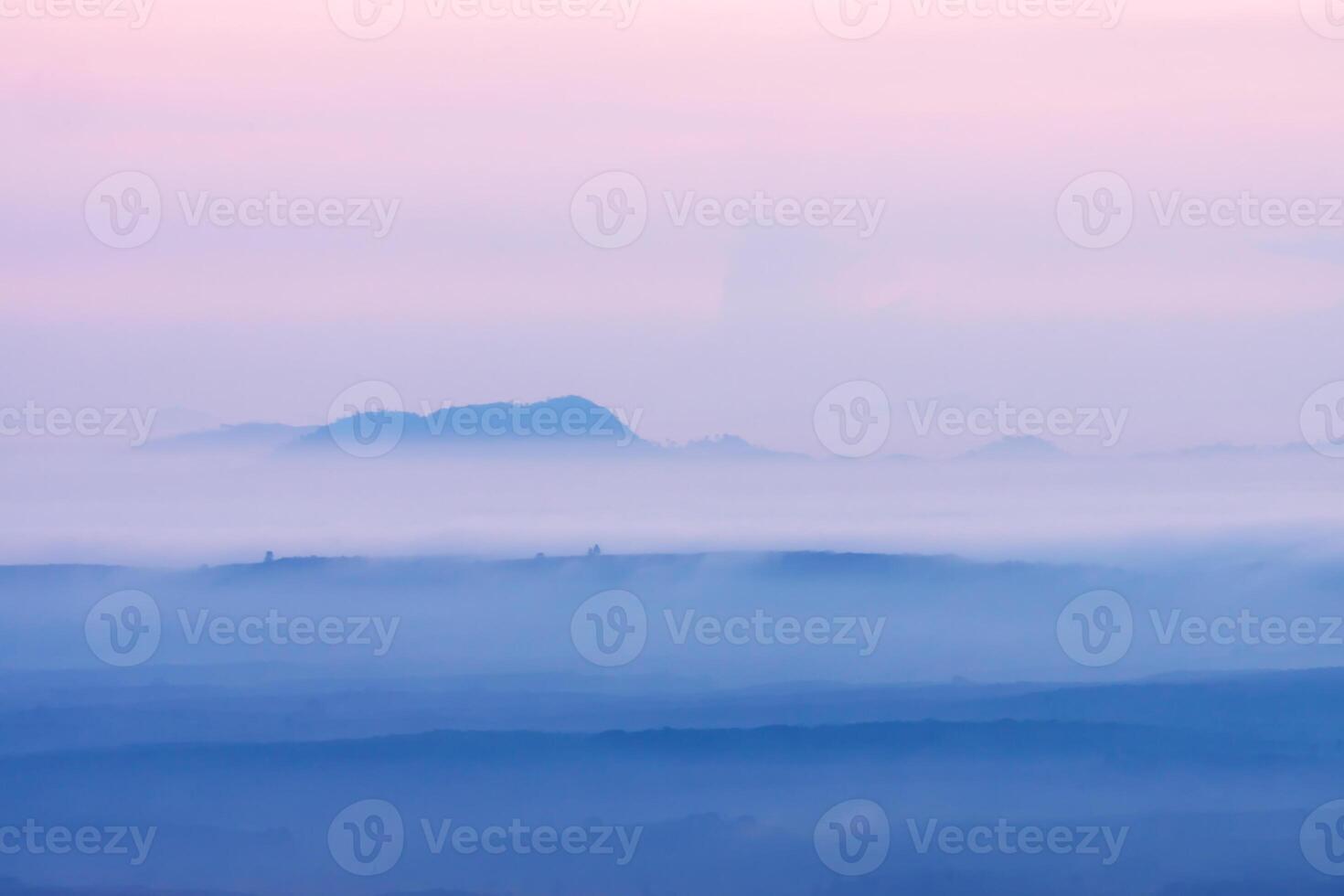 Fog cover mountain photo