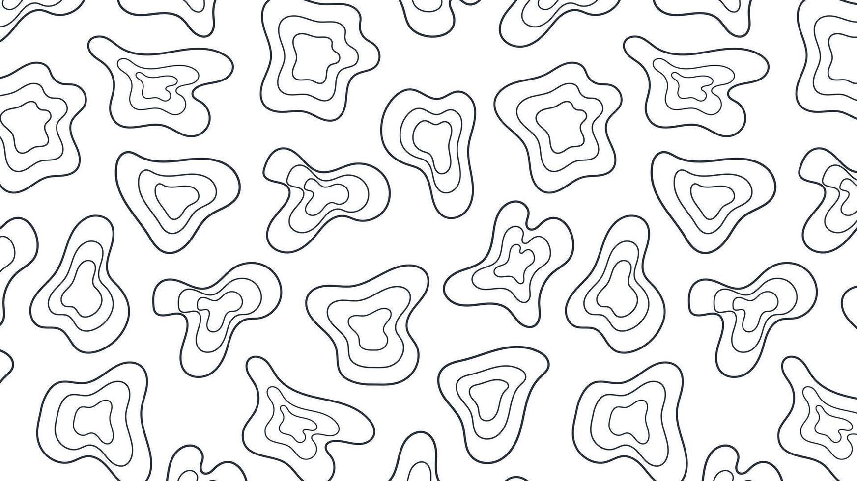 Abstract black blotch shape pattern isolated on white background. Abstract topographic contours pattern. Modern pattern vector illustration