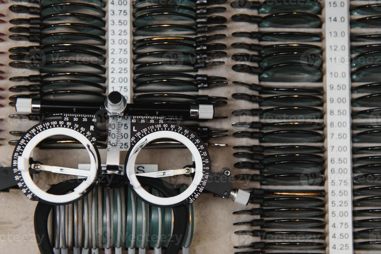 trial frame and trial lenses. photo