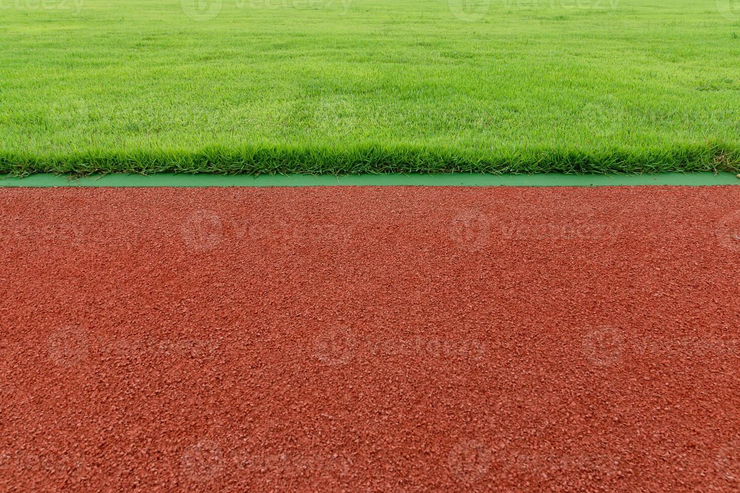 The grass and treadmill in the stadium. photo