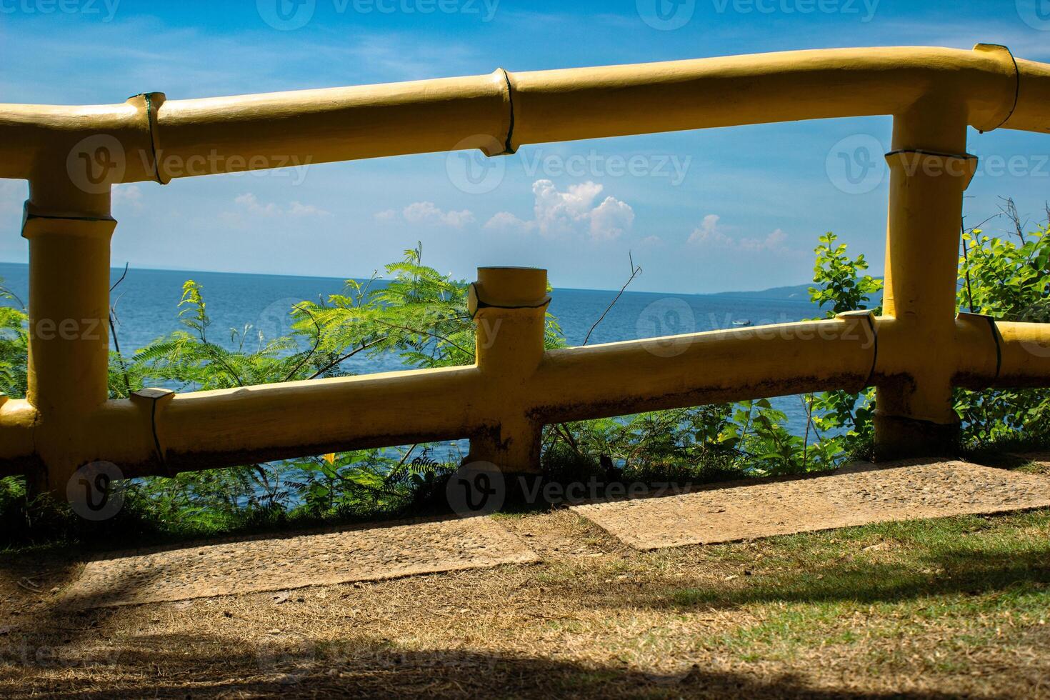 Bamboo cane railing. photo