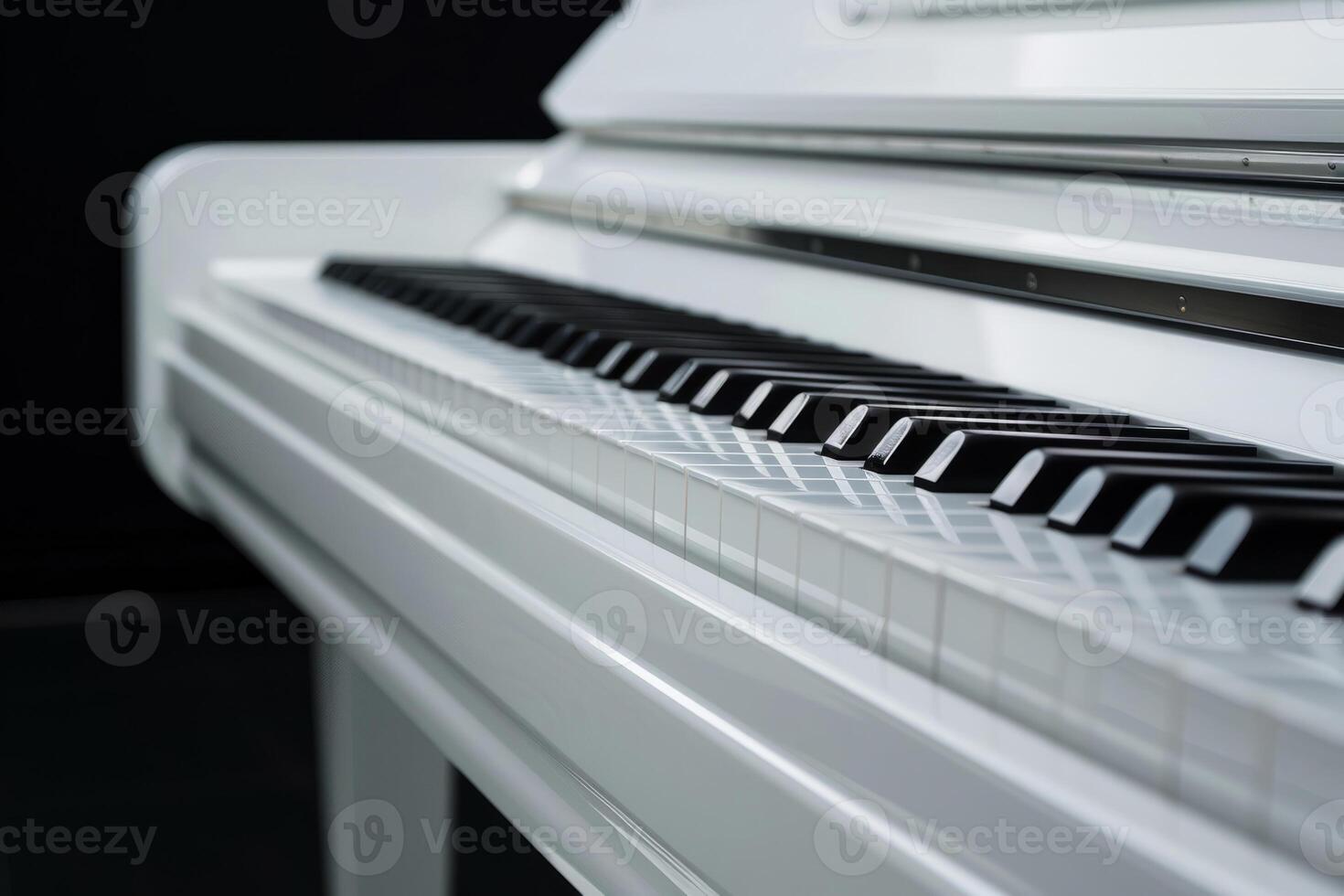 AI generated White piano on black background. Generative AI photo