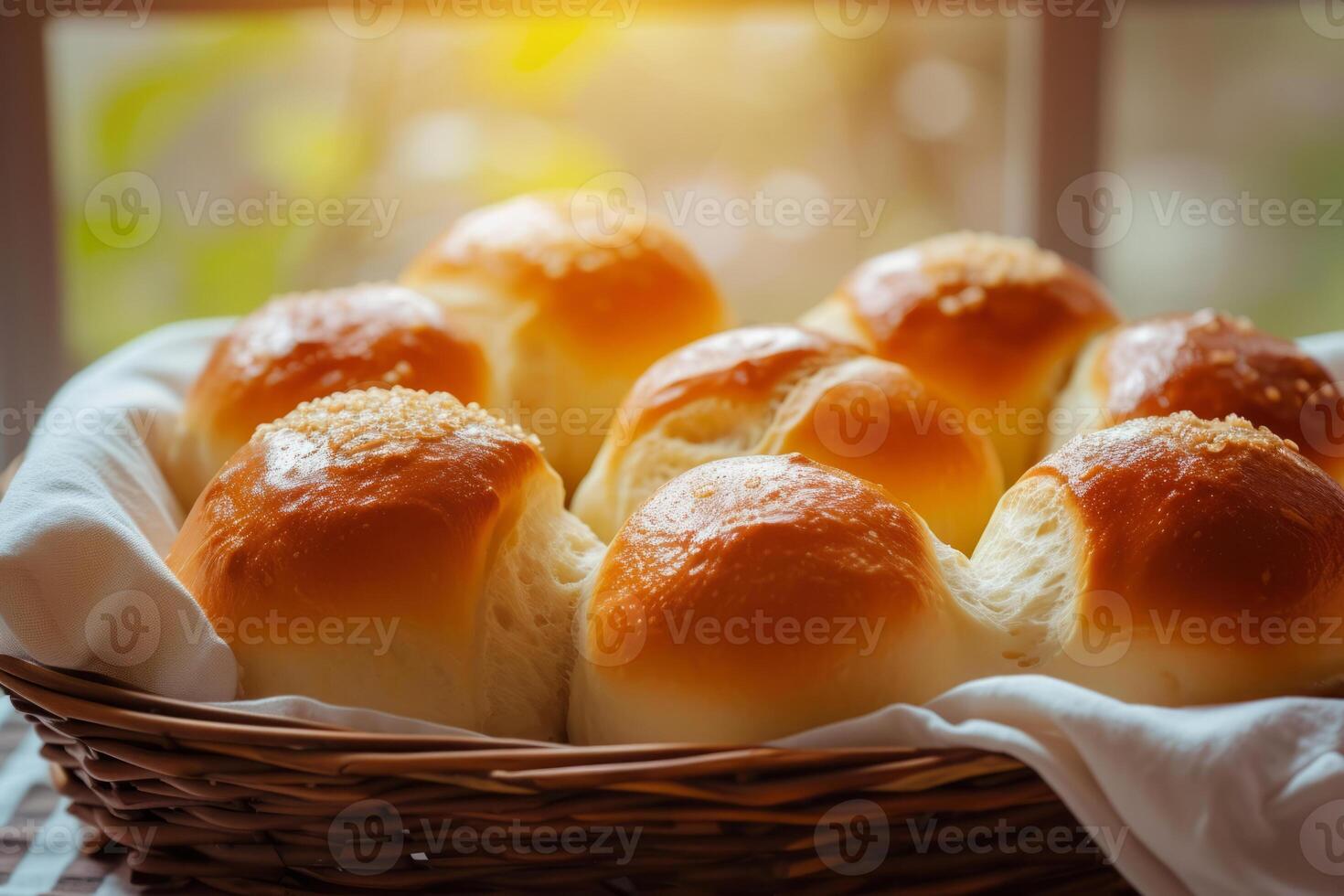 AI generated Homemade butter dinner rolls. Homemade yeast rolls or bread recipe. Generative AI photo