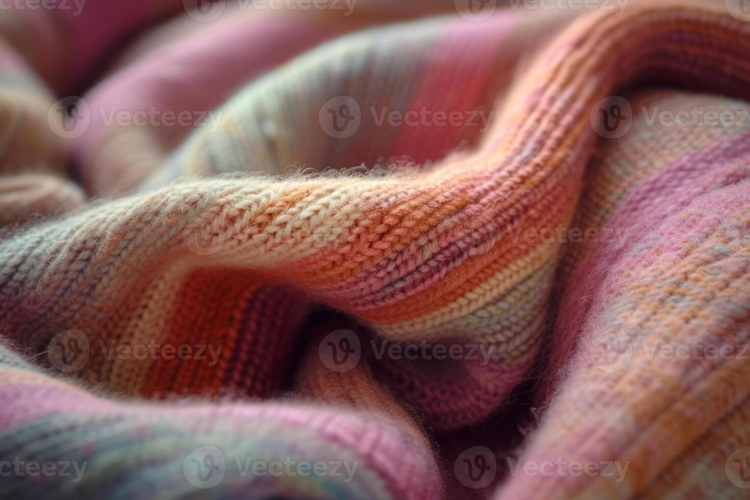 AI generated Closeup of cashmere knit sweater. Comfortable style clothing. Wavy folds material. Generative AI photo