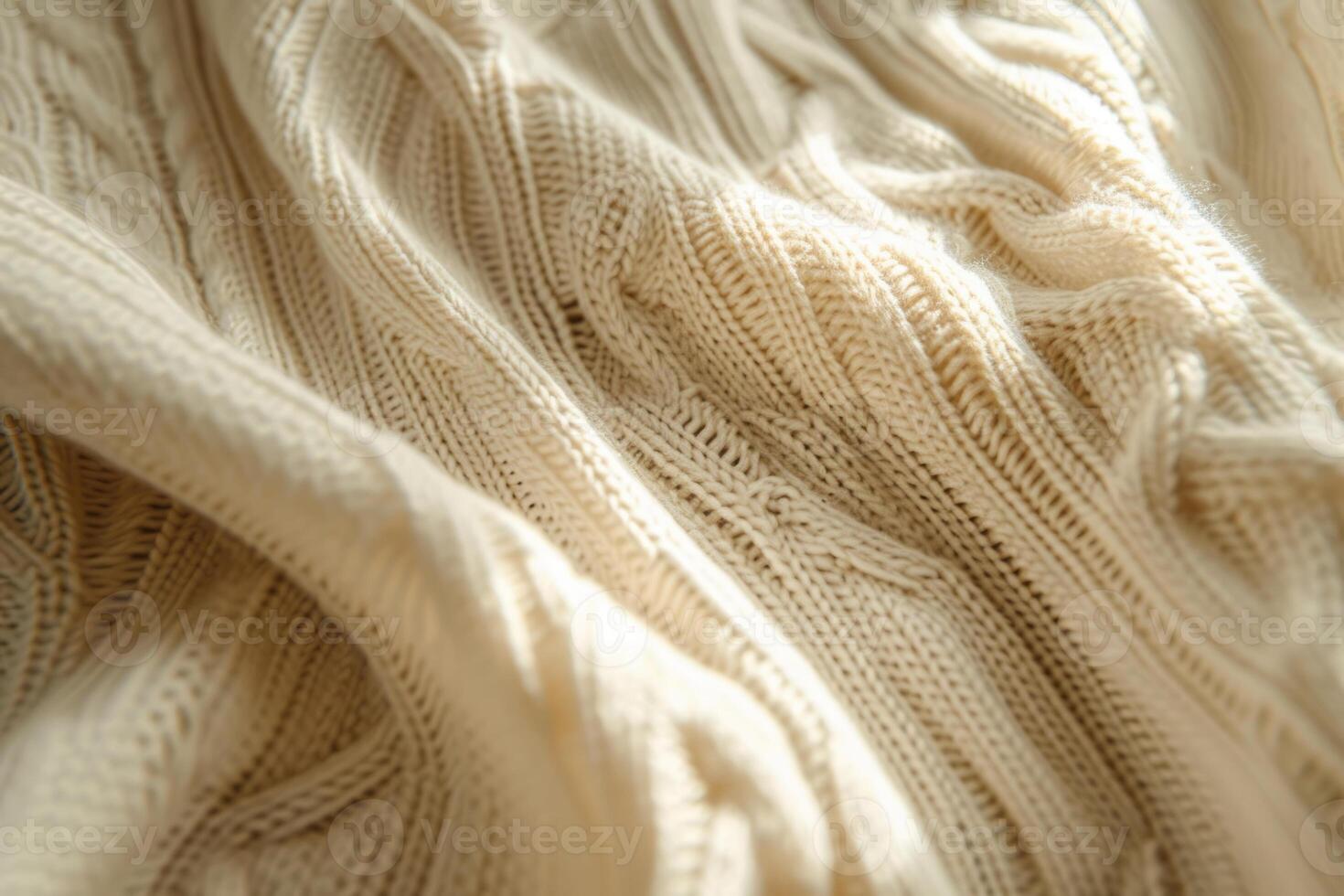 AI generated Closeup of cashmere knit sweater. Comfortable style clothing. Wavy folds material. Generative AI photo