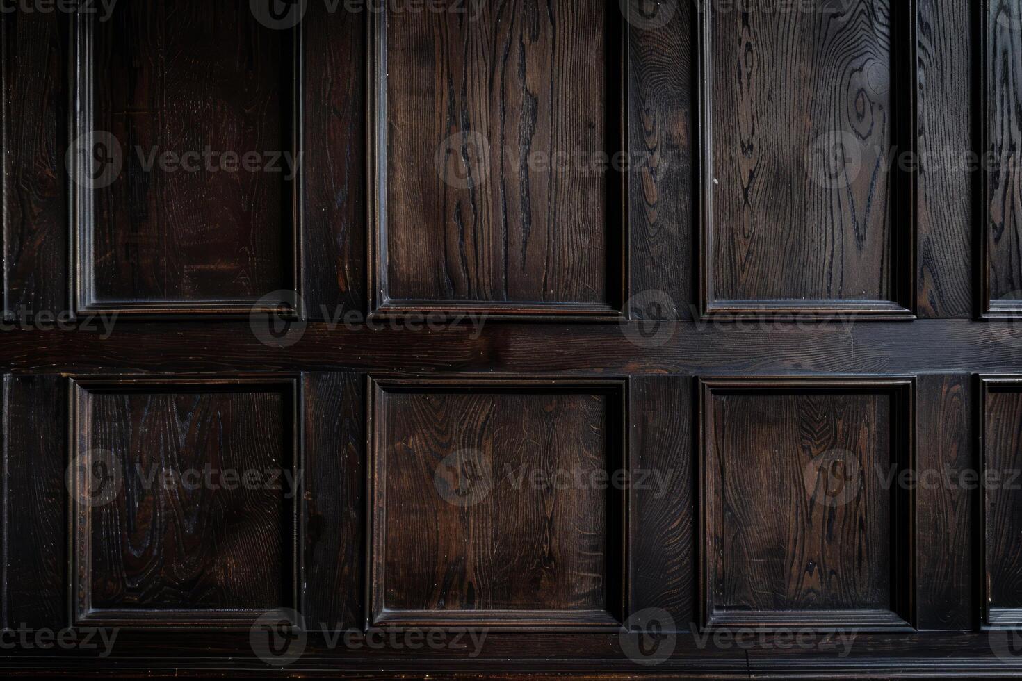 AI generated Classic wall with vintage dark brown wood panels . Generative AI photo