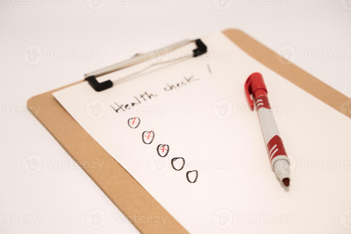 Check list on white paper photo