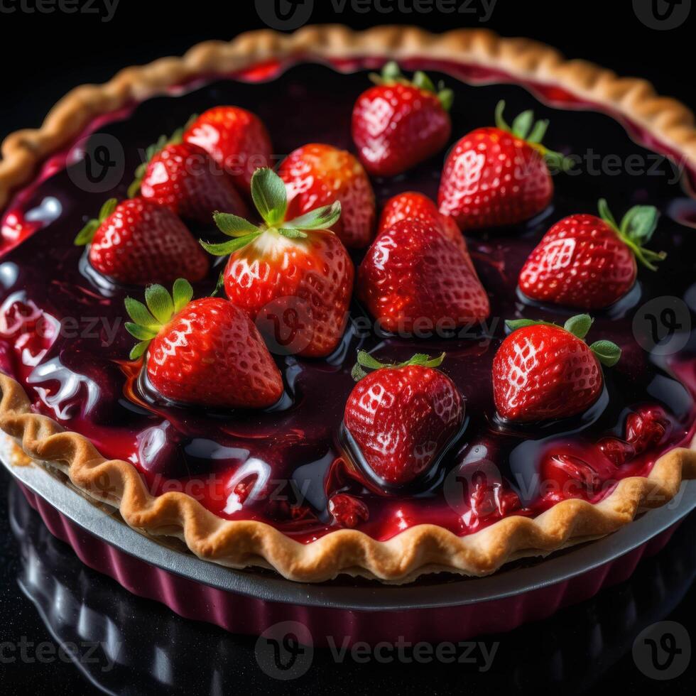 AI generated Delicious Strawberry tart photo