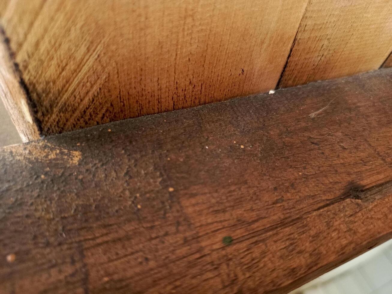 Close up photo of wood patterns in a house without paint