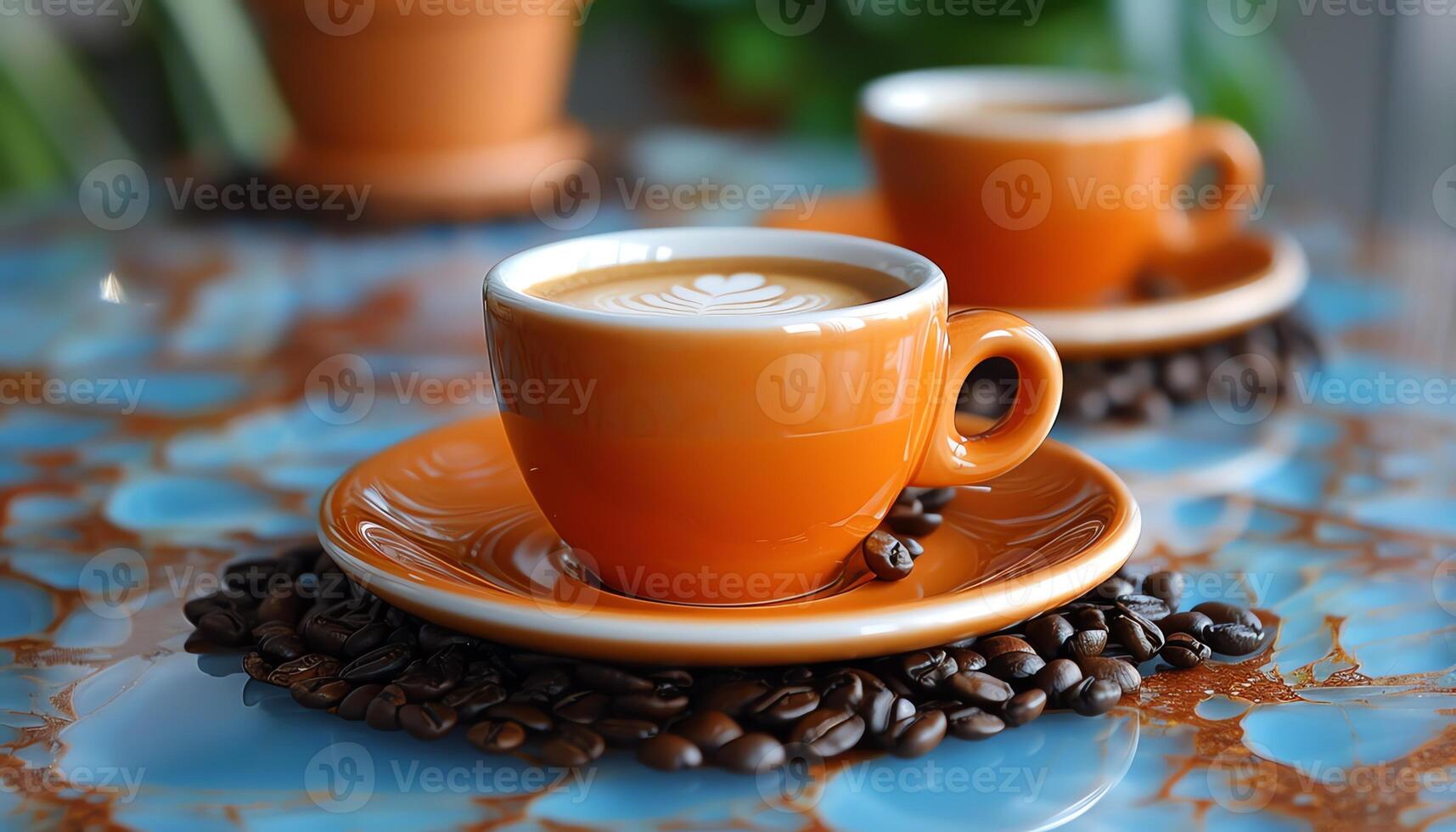 AI generated Coffee background image photo