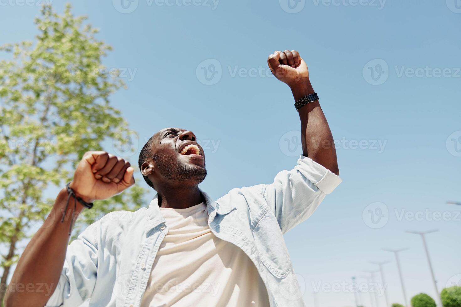Model modern male guy african attractive success handsome victory american lifestyle fashion adult photo