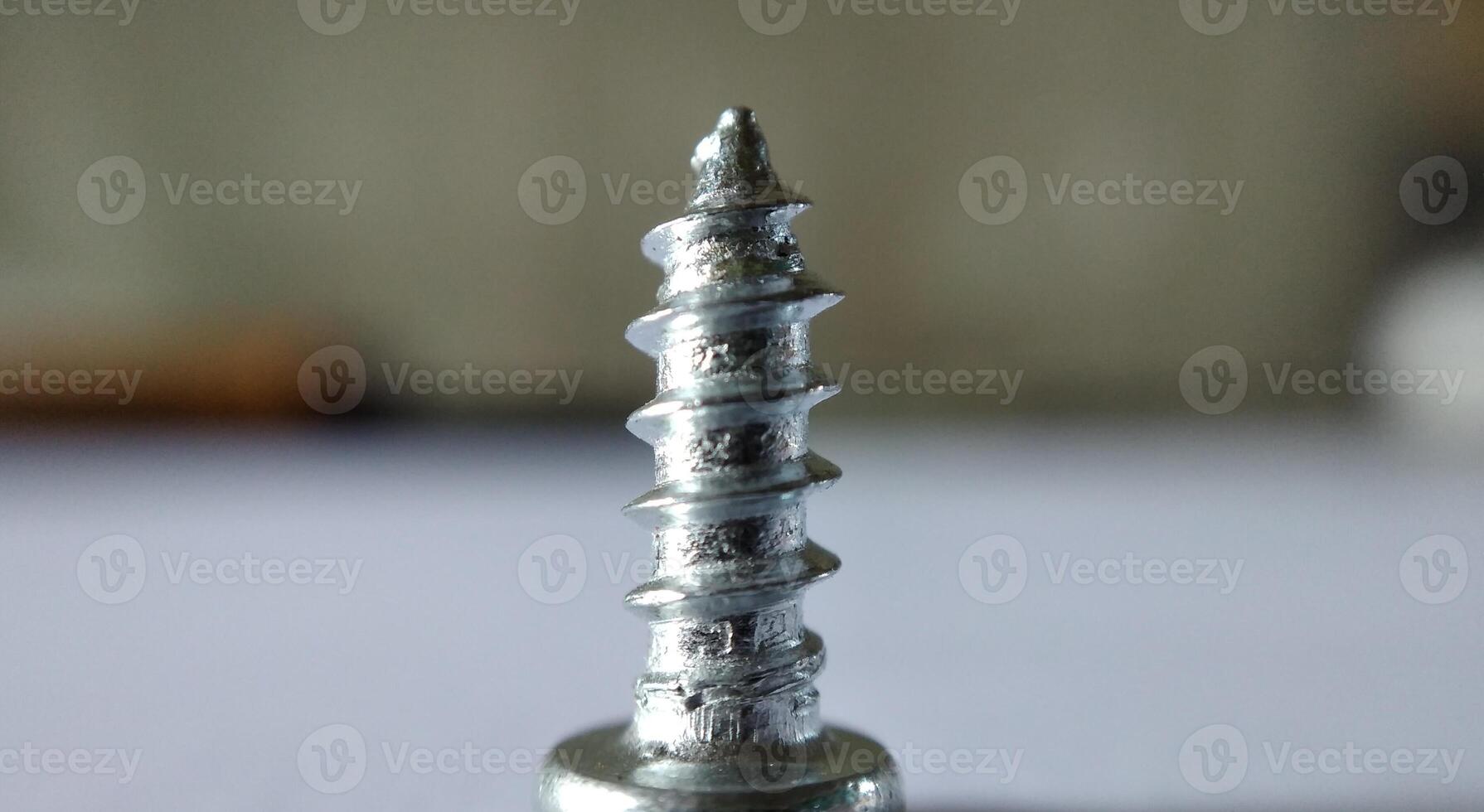 Screws on a white background. Close-up. Macro photo