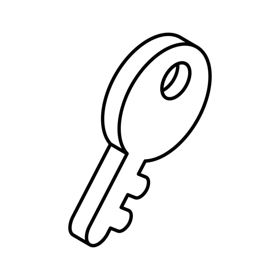 An isometric vector of access key, security key icon design