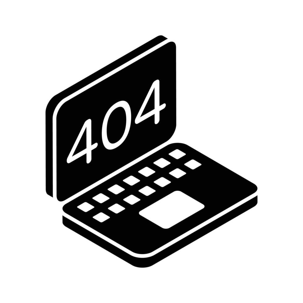 agarrar esta hermosamente diseñado isométrica icono de 404 error vector