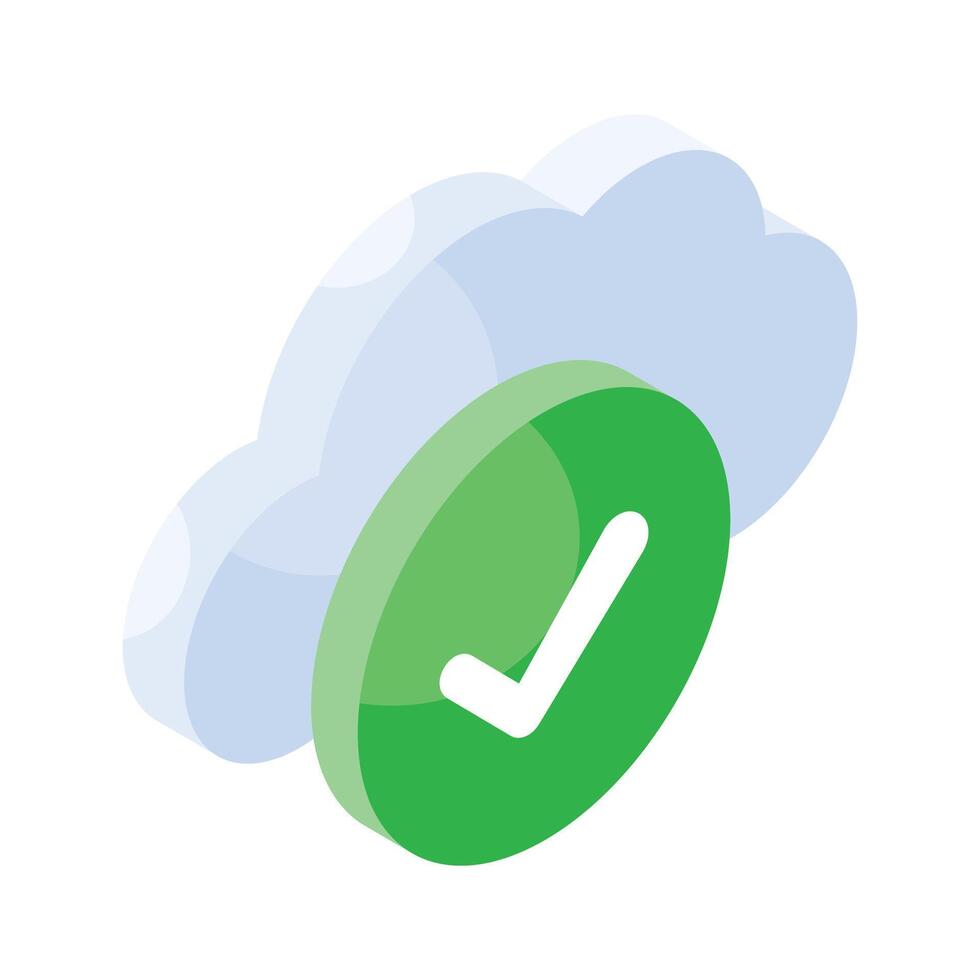Verified cloud network isometric vector design, ready to use and download