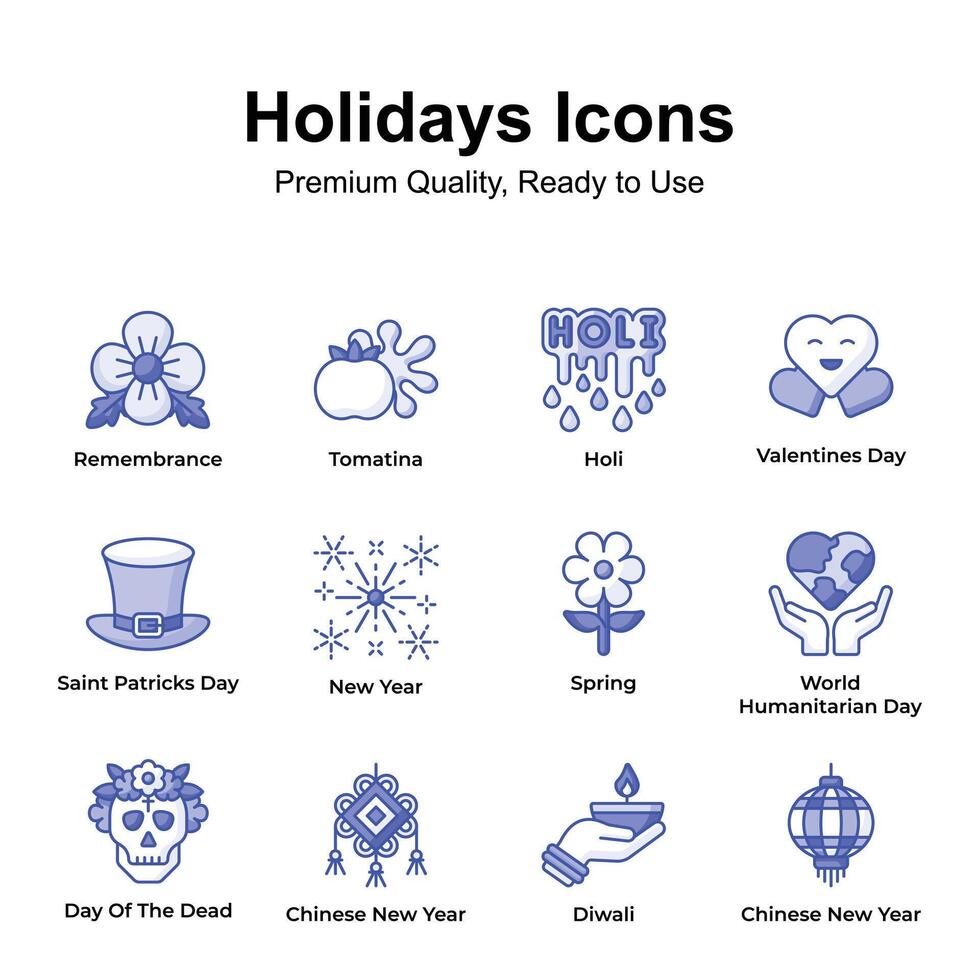 prima calidad Días festivos íconos colocar, Listo a utilizar en sitios web y móvil aplicaciones vector