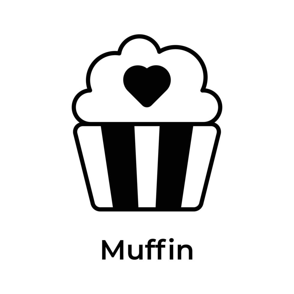 Download this creatively crafted icon of cupcake, confectionery item vector