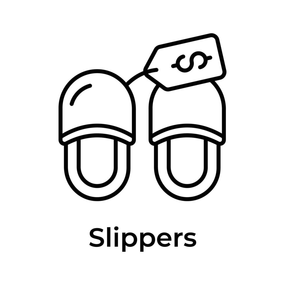 Slippers with price tag, mothers day gift, expensive shoes, ready to use vector