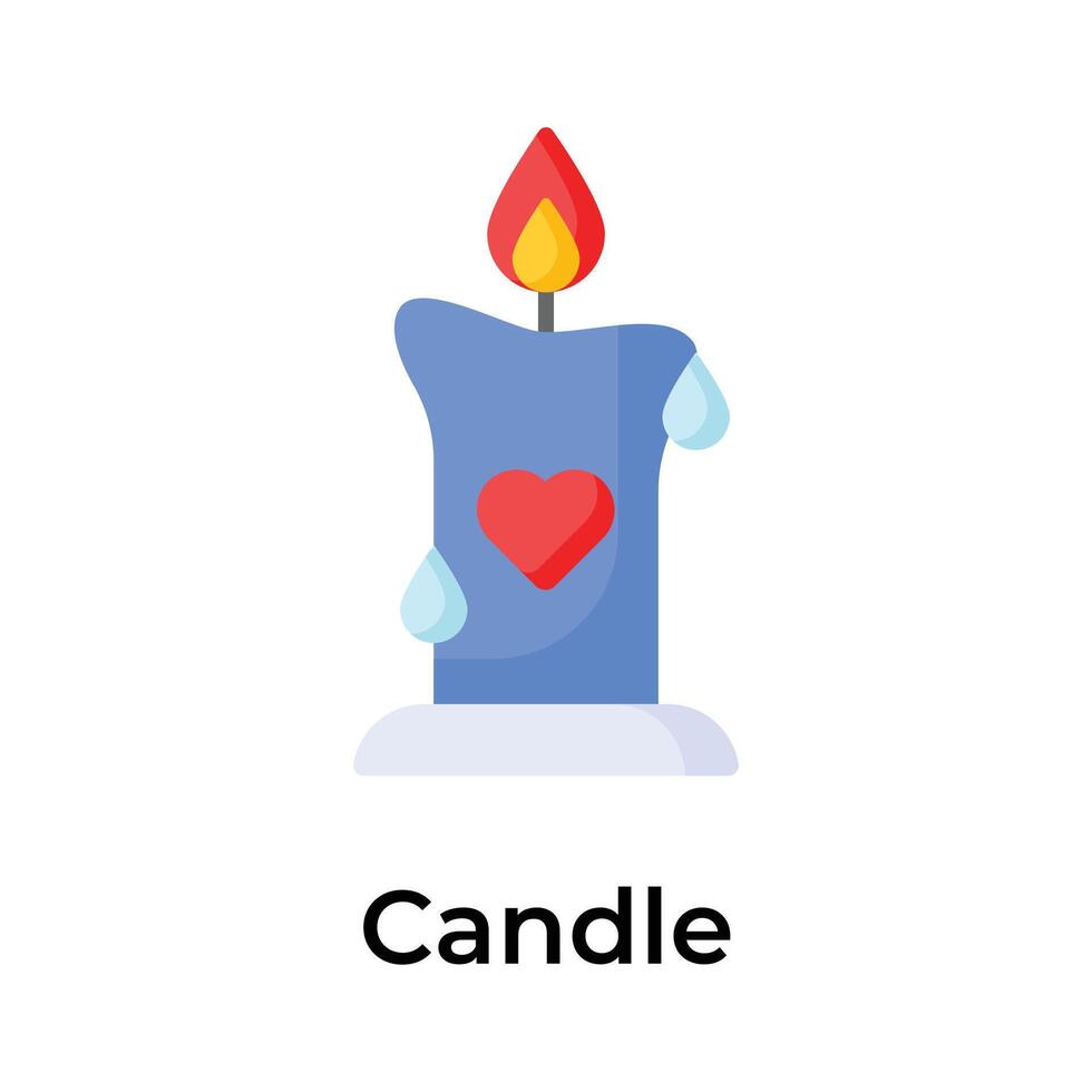 Get your hands on this creative icon of candle in modern flat style vector