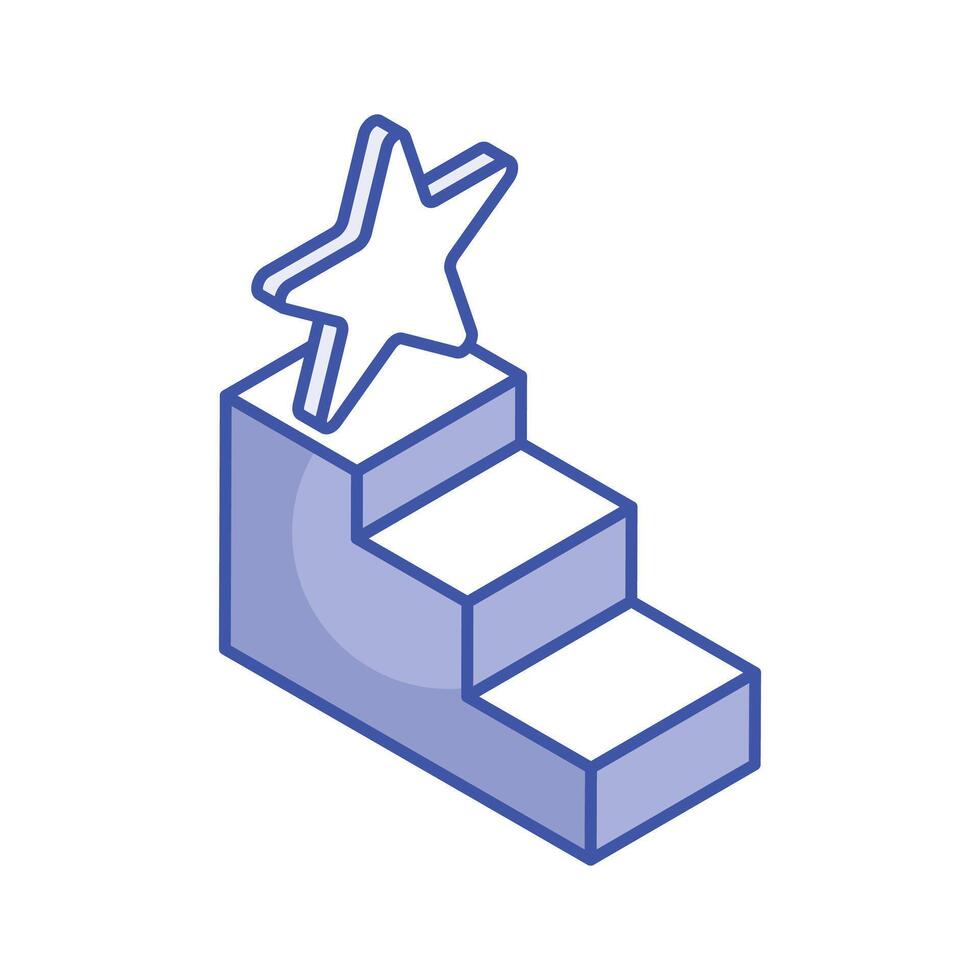 Grab this beautifully designed isometric icon of podium, mission, aim, position podium vector