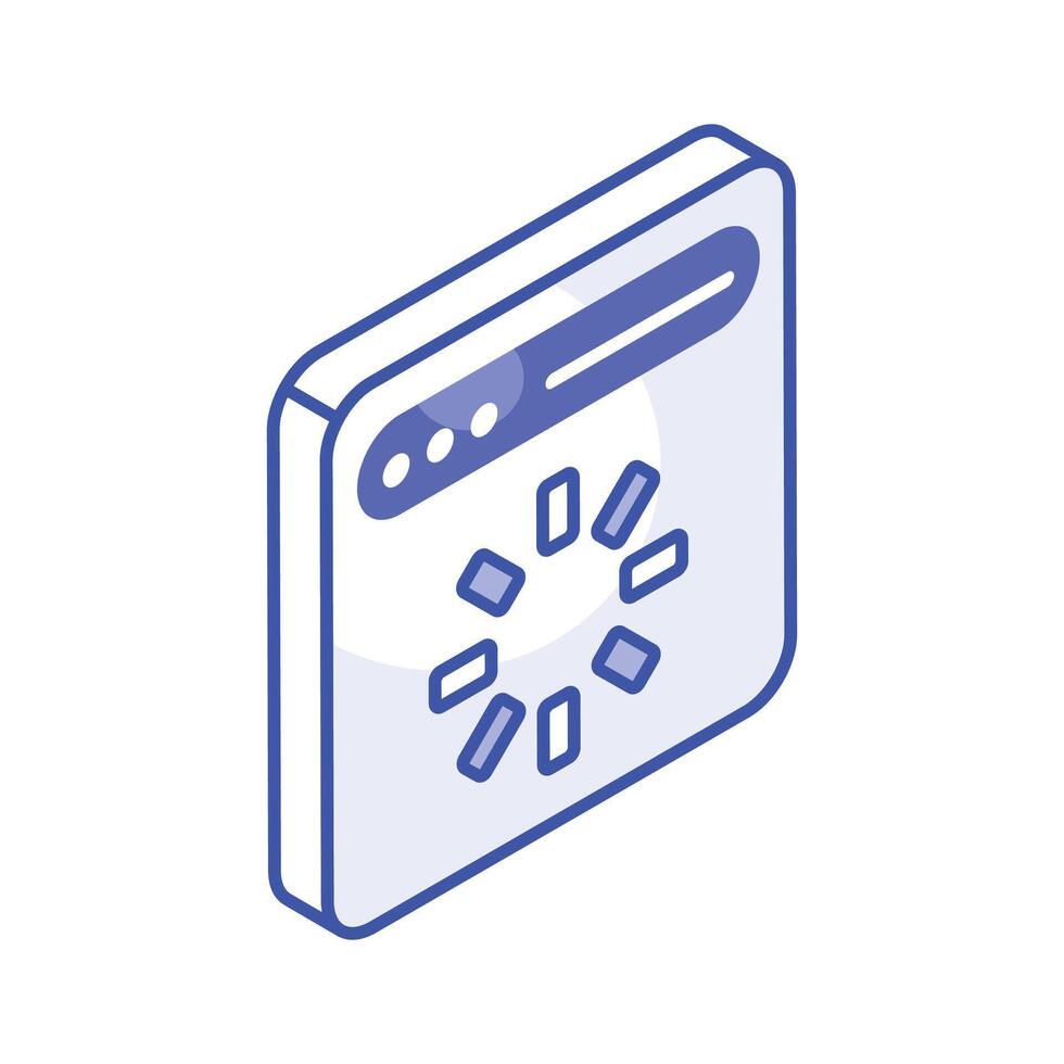 An isometric icon of website loading in modern design style, ready to use vector