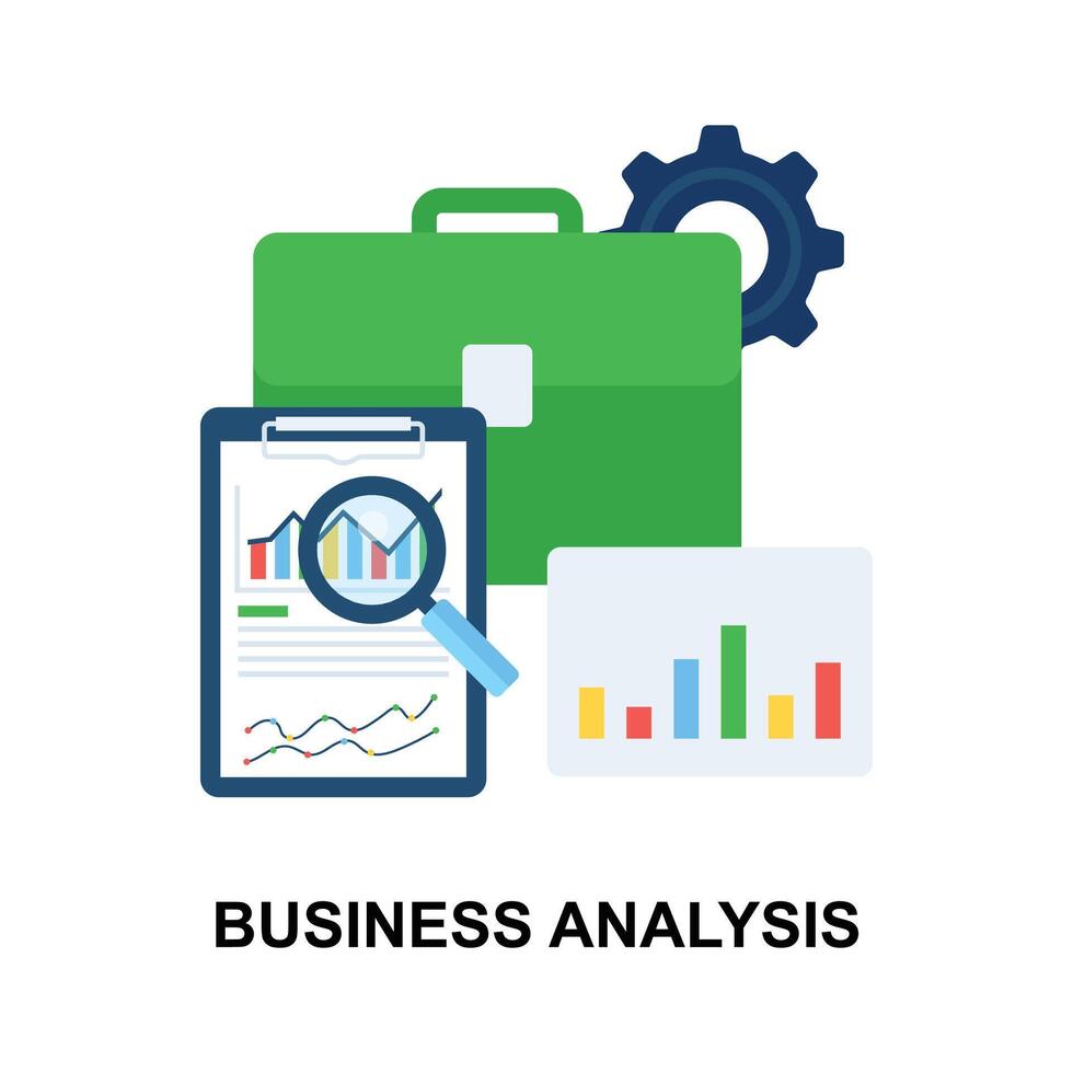 Business analysis concept illustration in trendy flat style vector