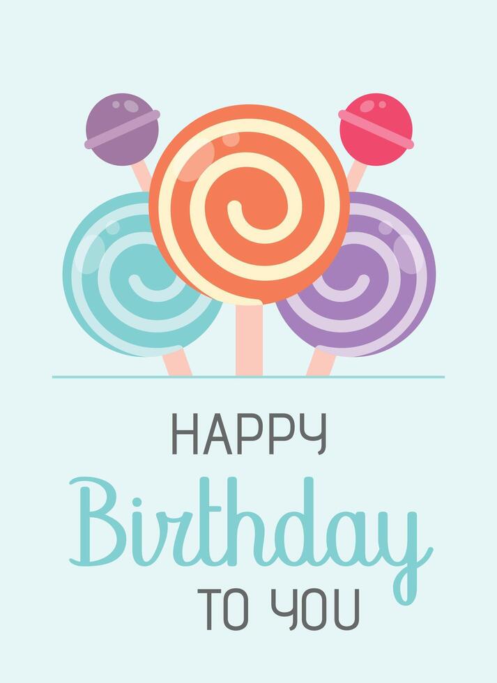 Happy birthday greeting card design, wishing happy birthday template vector