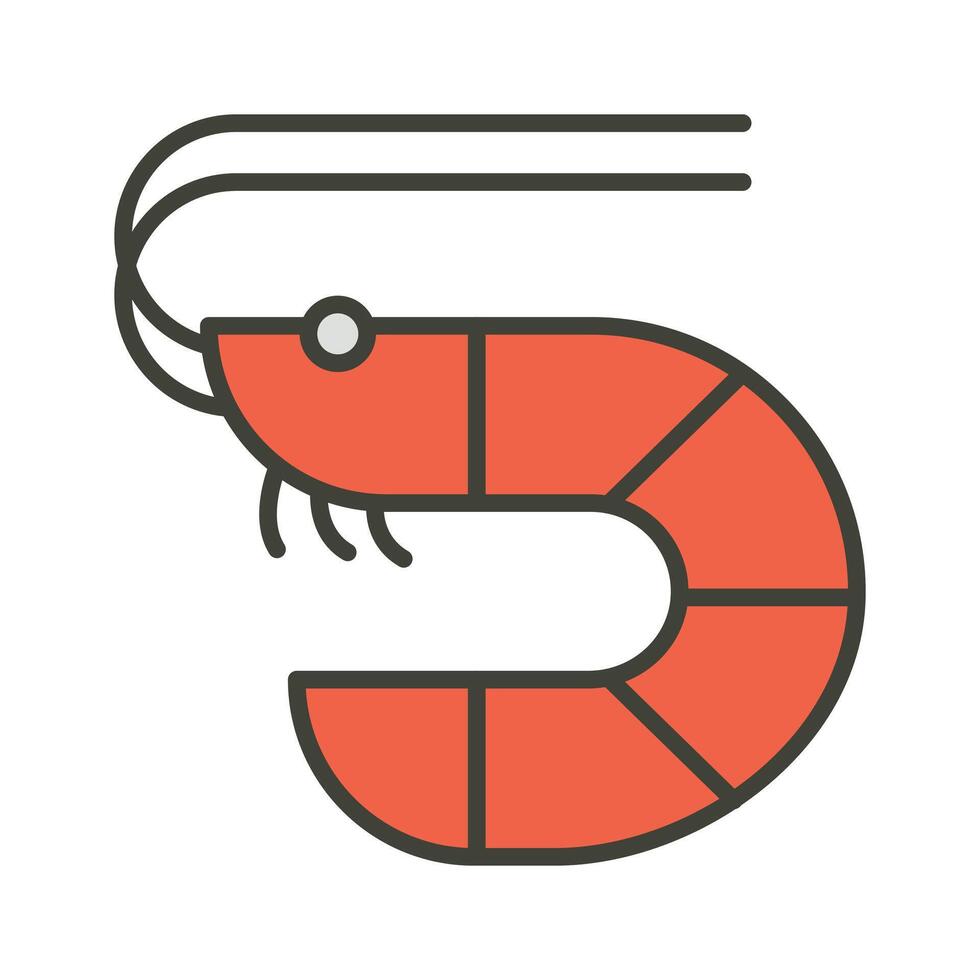 bien diseñado Mariscos vector, icono de camarón en moderno estilo vector