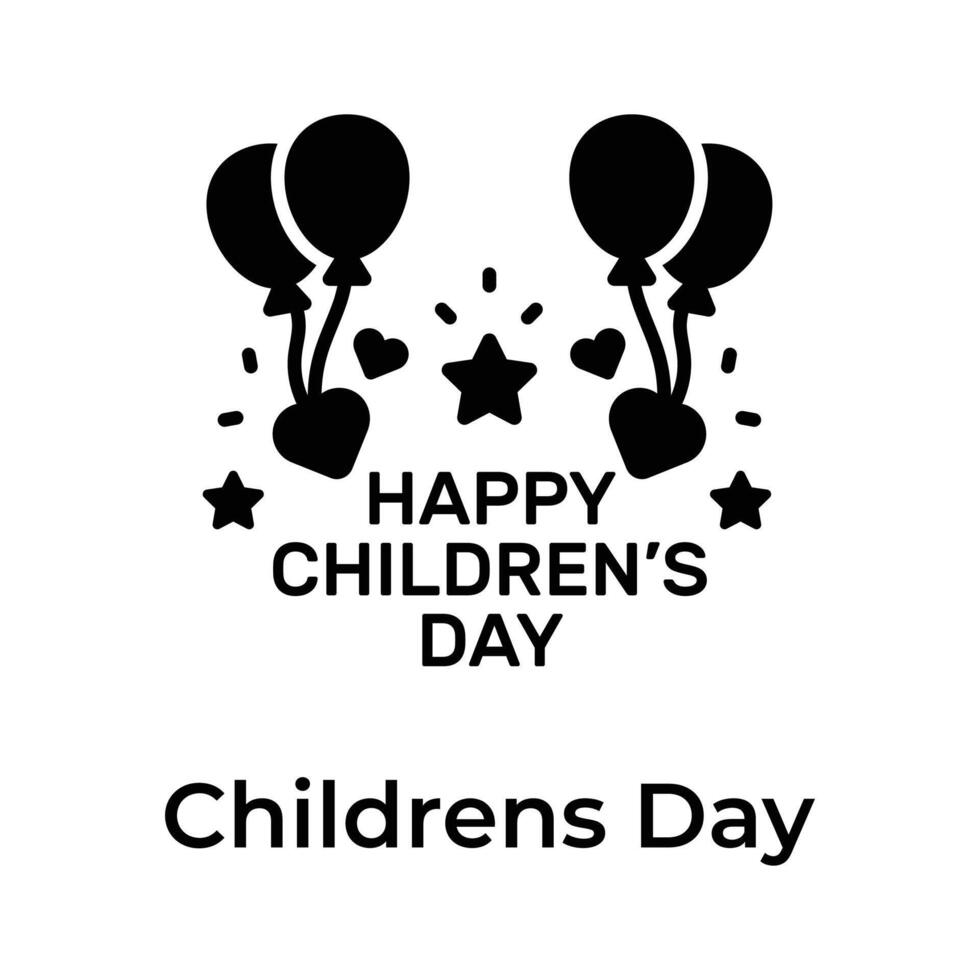 Creatively crafted happy Children day icon in trendy style vector