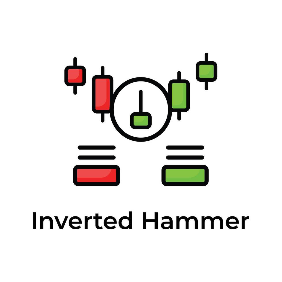 Inverted hammer icon in modern style, trading related vector