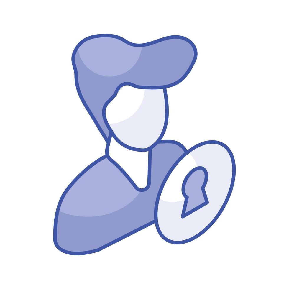 Download this amazing isometric icon of user protection, personal security vector