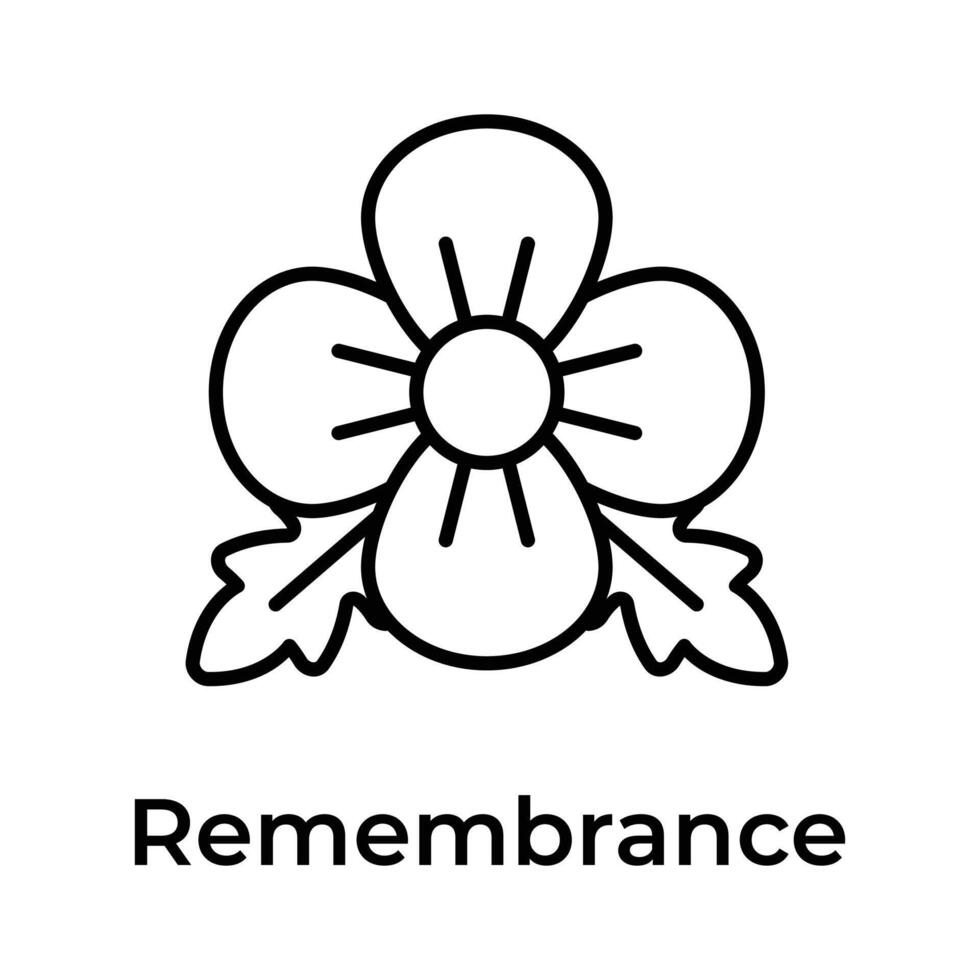 An icon of poppy flower showing concept icon of remembrance day vector